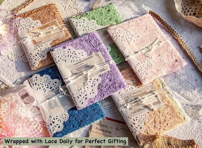 ARTSMONA 96 Sheets Textured Scrapbook Paper and Mesh Fabric Assorted Set - 6 Pack Mixed Special Paper for Scrapbooking Planner Bullet Junk Journal Supplies Mixed Media Collage Card Embellishments 3.9x5.5 Inch - Image 5